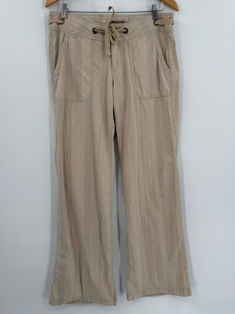 Prana Steph Wide-Leg Linen Cotton Stripe Pant | Stone | 8 - Picture 3 of 10
